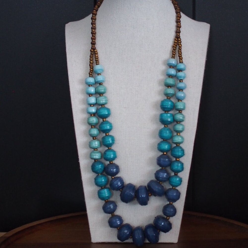 Jalia | Artisan Turquoise/Blue Ombre Necklace